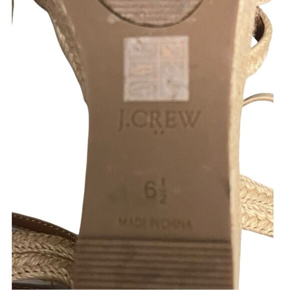 J. Crew | Strappy Raffia Espadrilles Platform Wedges Sandals Size 6.5 Shoes - Picture 11 of 11